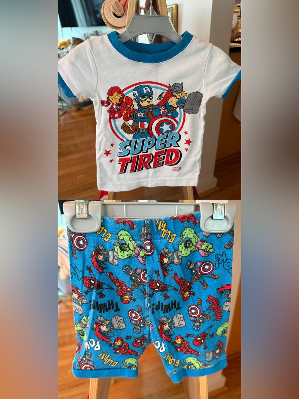 Old Navy Marvel Avengers Pajama Set 2T Super Tired Captain America Iron Man Hulk